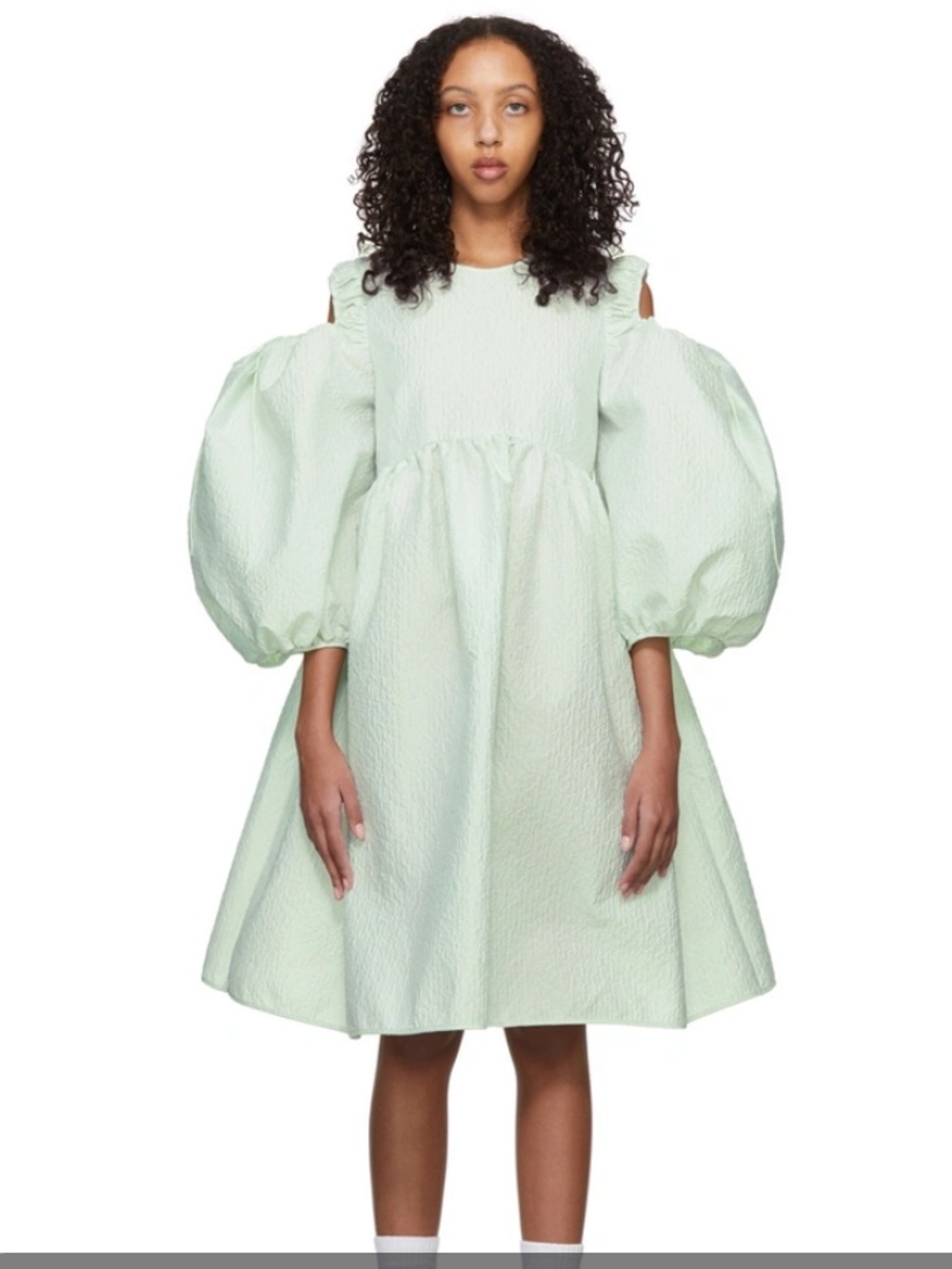 Cecilie Bahnsen Pale Mint Puff-Sleeve Mini Dress